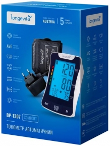 Тонометр LONGEVITA BP-1307 автоматический на плечо с адаптером гарантия 5 лет