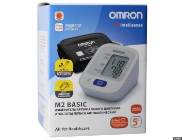 Тонометр Omron M2 Basic (HEM-7121-ALRU) автоматичний на плече з адаптером 5 років