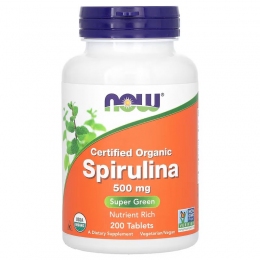 NOW Spirulina / Спирулина 500 мг в таблетках №200