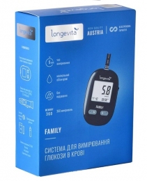 Глюкометр Longevita Family + 10 тест полосок бессрочная гарантия