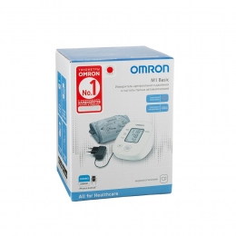 Тонометр Omron M1 Basic (HEM-7121J-ARU) автоматичний на плече з адаптером 5 років