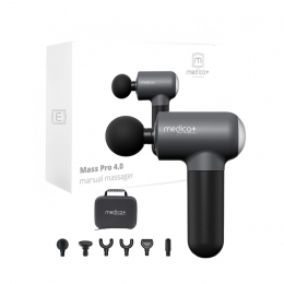 Перкуссионный ручной массажер для тела и мышц Medica+ MassHand Pro 4.0 black гарантия 1 год