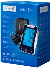 Тонометр LONGEVITA BP-1307 автоматический на плечо с адаптером гарантия 5 лет