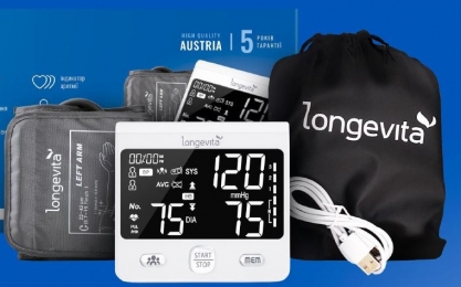 Говорящий тонометр LONGEVITA DBP-6175 Comfort+ Type-C автоматический на плечо гарантия 5 лет